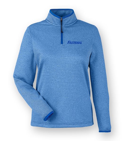 Picture of CE73W - Ladies Heathered Stripe 1/4 Zip